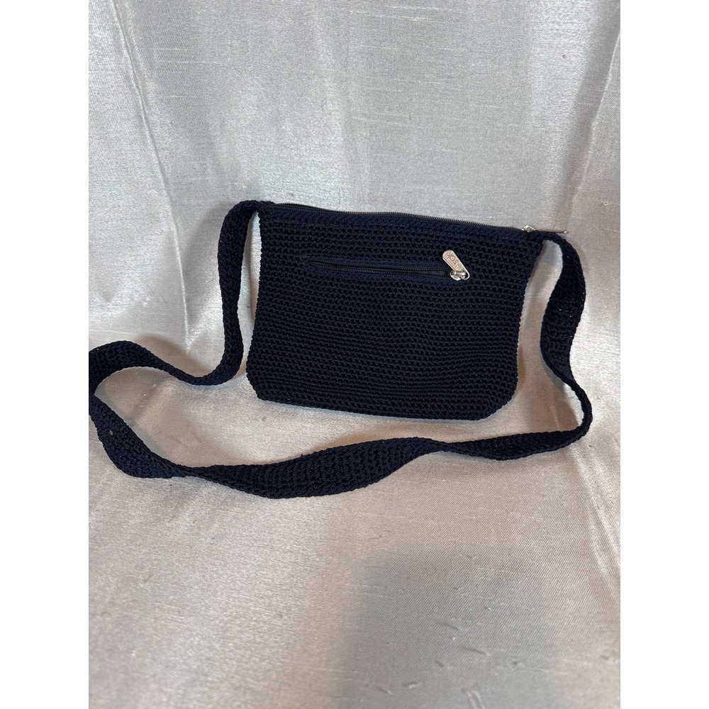 The Sak Crochet Crossbody Bag Navy Blue Knit‎ Purse Handbag Casual